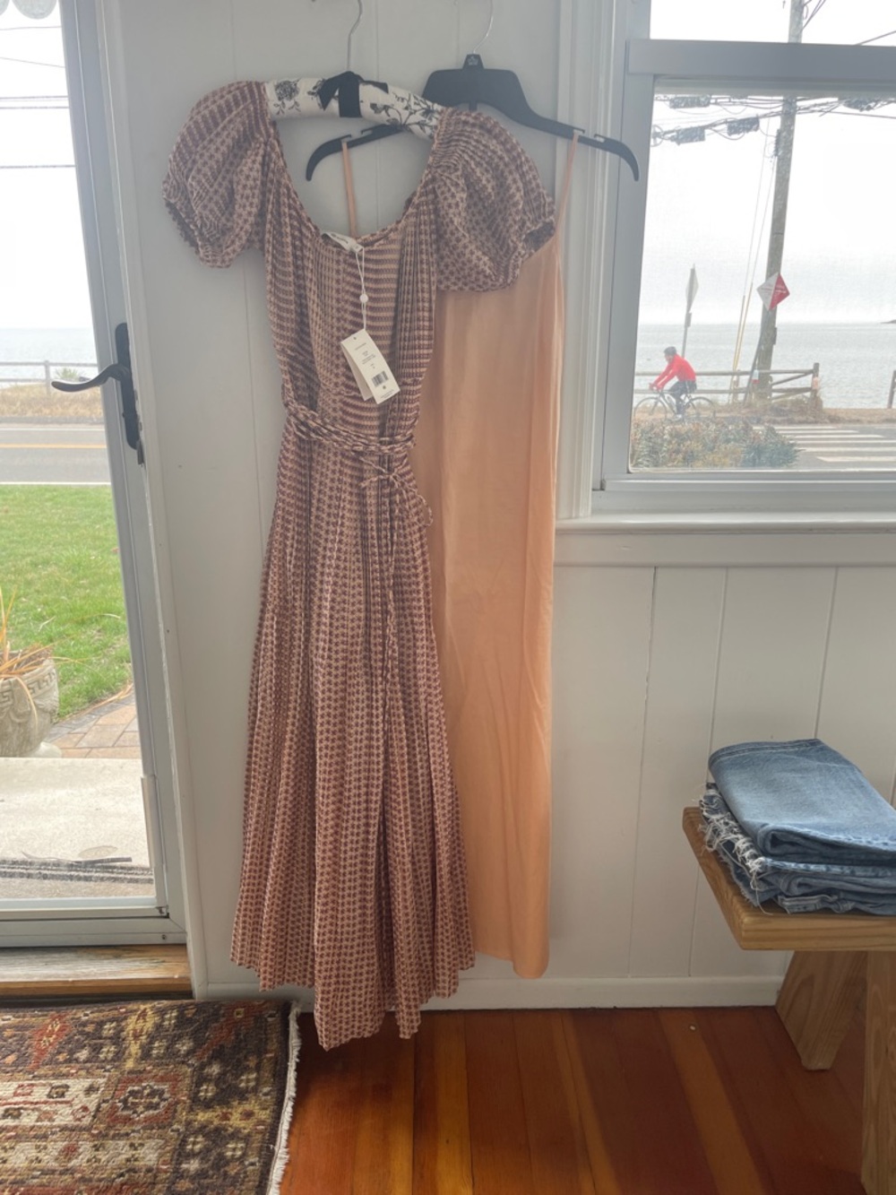 Tory Burch Brown Printed Puff-Sleeve Maxi Dress